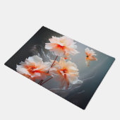 Elegante Abstracte Roze Bloem Nevelige Stroom Deurmat (Schuin)
