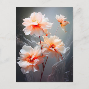 Elegante Abstracte Roze Bloem Nevelige Stroom Feestdagenkaart