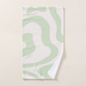 Elegante Abstracte Sage Green Marble Wavy Stripe Bad Handdoek (Handdoek)
