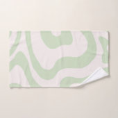 Elegante Abstracte Sage Green Marble Wavy Stripe Bad Handdoek (Handdoek)