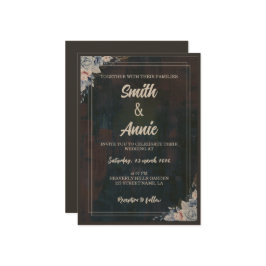 Elegante Abstracte Schilderij Huwelijksuitnodiging Kaart