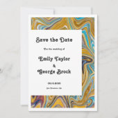 Elegante Abstracte schilderkunst bruiloft Save The Date (Voorkant)