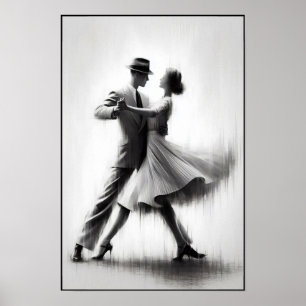 Elegante Abstracte swingdans Poster