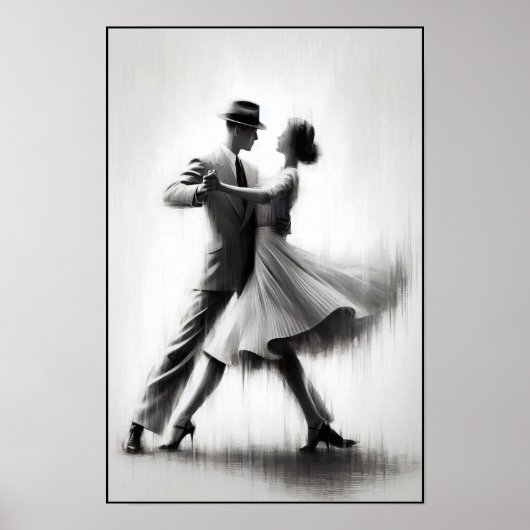 Elegante Abstracte swingdans Poster (Voorkant)
