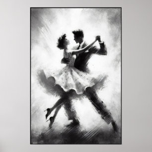 Elegante Abstracte swingdans Poster