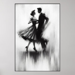 Elegante Abstracte swingdans Poster