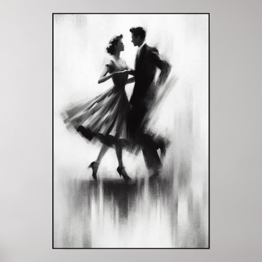 Elegante Abstracte swingdans Poster (Voorkant)
