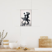 Elegante Abstracte swingdans Poster (Keuken)