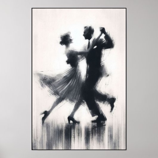 Elegante Abstracte swingdans Poster (Voorkant)