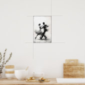 Elegante Abstracte swingdans Poster (Keuken)