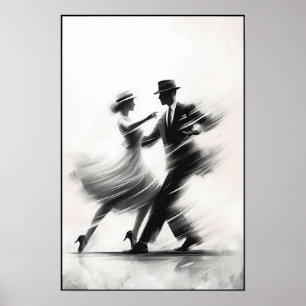 Elegante Abstracte swingdans Poster