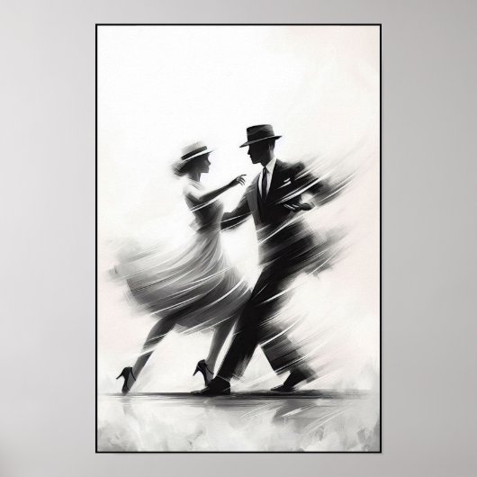 Elegante Abstracte swingdans Poster (Voorkant)