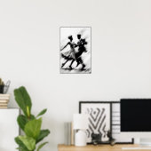 Elegante Abstracte swingdans Poster (Thuiskantoor)