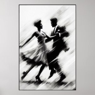 Elegante Abstracte swingdans Poster