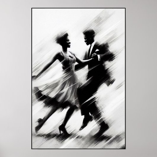 Elegante Abstracte swingdans Poster (Voorkant)