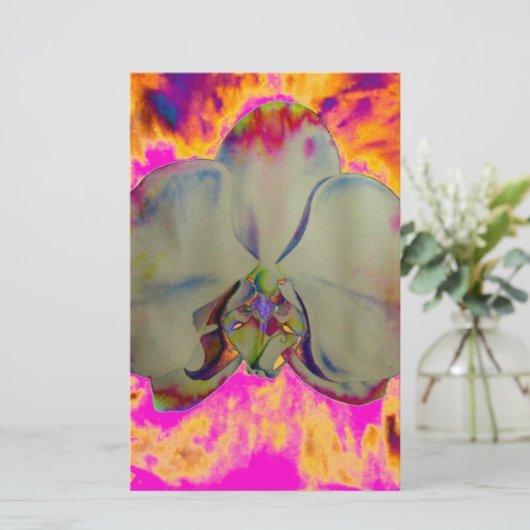 Elegante abstracte tropische bloemen briefpapier (Staand voorkant)