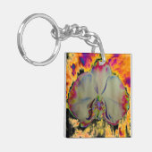 Elegante abstracte tropische bloemen sleutelhanger (Voorkant Links)