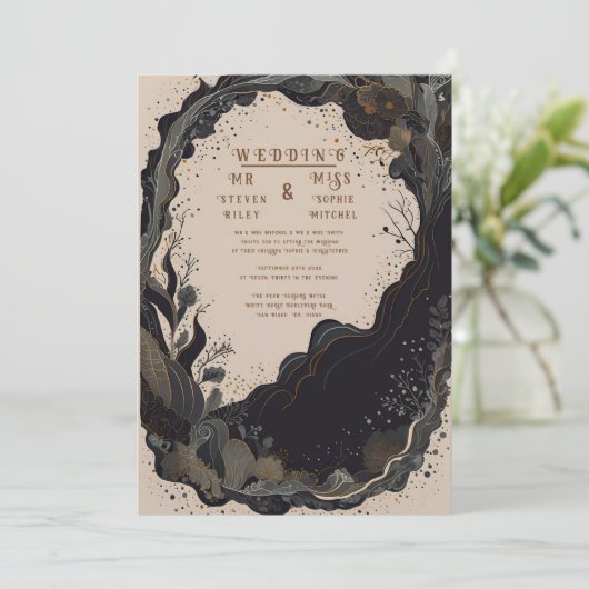 Elegante abstracte uitnodigingsontwerp kaart (Staand voorkant)