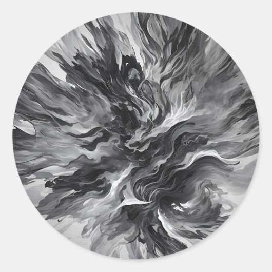 Elegante Abstracte vlam en rook Ronde Sticker (Voorkant)