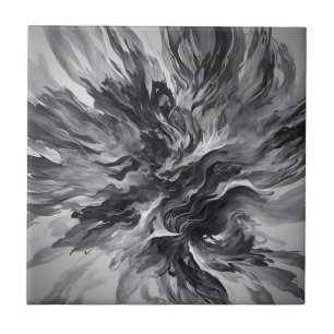 Elegante Abstracte vlam en rook Tegeltje