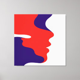 Elegante Abstracte vloeiende rode en Paarse gezich Canvas Afdruk