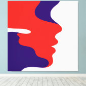 Elegante Abstracte vloeiende rode en Paarse gezich Canvas Afdruk (Insitu (Houten vloer))