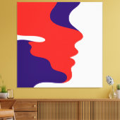 Elegante Abstracte vloeiende rode en Paarse gezich Canvas Afdruk (Insitu (Woonkamer))