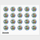 Elegante Abstracte vloeistof en familie aangepaste Ronde Sticker (Vel)