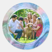 Elegante Abstracte vloeistof en familie aangepaste Ronde Sticker (Voorkant)
