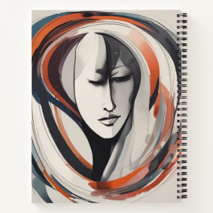 Elegante abstracte vrouw gezicht spiraal notitiebo notitieboek