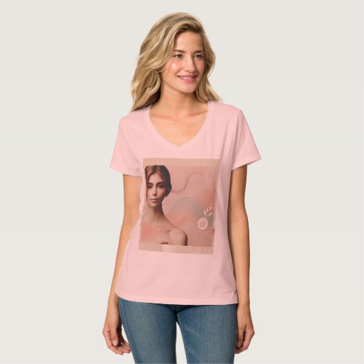 Elegante Abstracte vrouw T-shirt – Modern esthetis (Voorkant volledig)