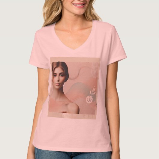 Elegante Abstracte vrouw T-shirt – Modern esthetis (Voorkant)