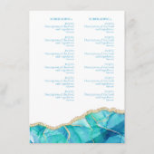 Elegante Abstracte Waterverf Blauw Goud Restaurant Menu (Achterkant)