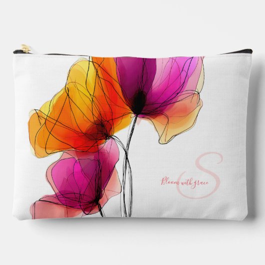 Elegante Abstracte Waterverf Bloemstuk Aangepast Etui (Voorkant)