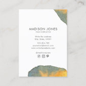 Elegante Abstracte Waterverf Flower Yoga Instructo Visitekaartje (Achterkant)