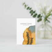 Elegante Abstracte Waterverf Flower Yoga Instructo Visitekaartje (Staand voorkant)