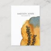 Elegante Abstracte Waterverf Flower Yoga Instructo Visitekaartje (Voorkant)