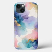 Elegante Abstracte Waterverf iPhone Case (Achterkant)