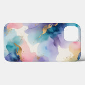 Elegante Abstracte Waterverf iPhone Case (Achterkant (horizontaal))