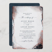 Elegante Abstracte Waterverf Moonlight bruiloft Kaart (Voorkant / Achterkant)