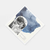 Elegante Abstracte Waterverf Trouwfoto Custom Servet (Hoek)