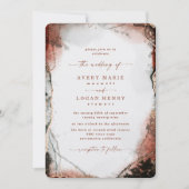 Elegante Abstracte Waterverf verbrande Oranje brui Kaart (Voorkant)