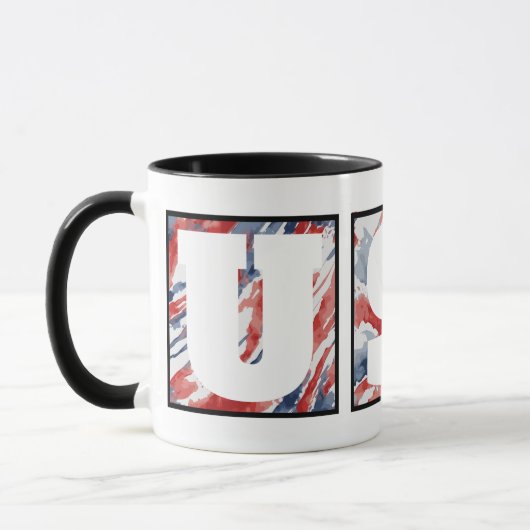 Elegante Abstracte Waterverf "VS" Vlag Mok (Links)