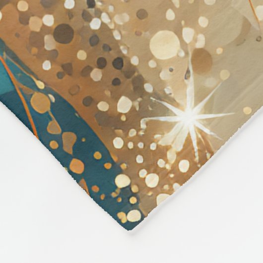 Elegante Abstracte Winter Navy Gold Glitter Fleece Deken (Hoek)