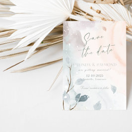 Elegante Abstracte Winter-Trouwdatumkaart Kaart