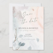 Elegante Abstracte Winter-Trouwkaart om de Datum t Kaart (Voorkant)