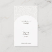 Elegante Abstracte Witte Weave Business QR-code Visitekaartje (Voorkant)