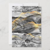 Elegante Abstracte zwart grijs gouden bruiloft Kaart (Achterkant)