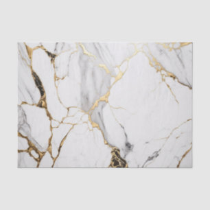 Elegante abstracte zwart-wit goud marmer steen tissuepapier