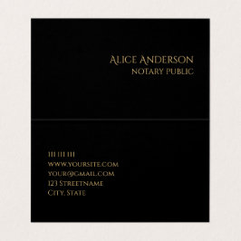 Elegante Abstracte Zwarte Professionele Twee-voudi Visitekaartje